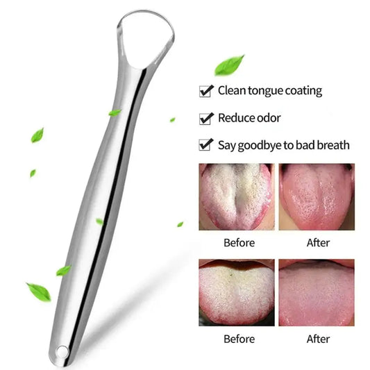 BrightSmile Stainless Steel Tongue Scraper – Fresh Breath, Reusable